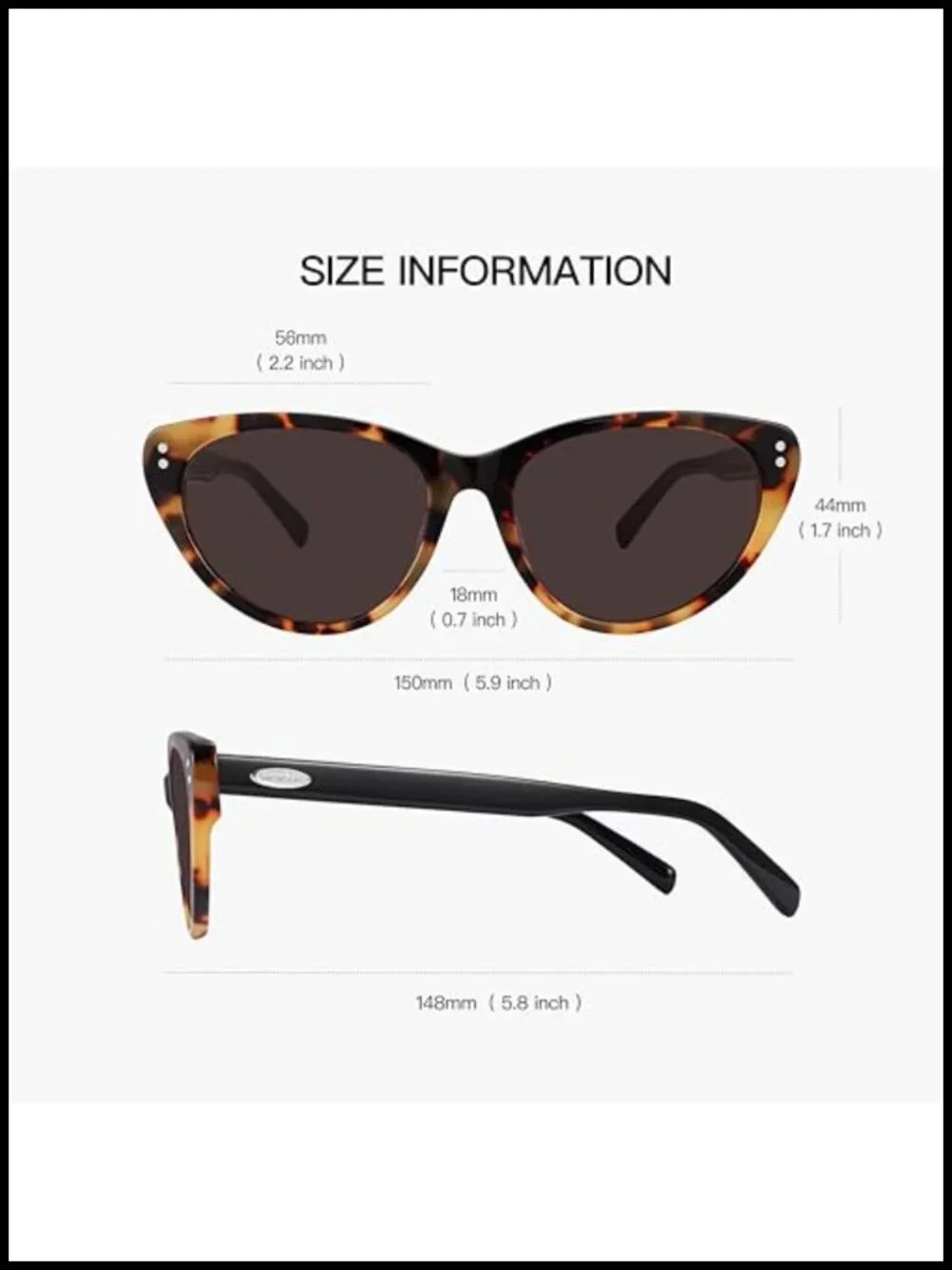 Cat-Eye Acetate Sunglasses with UV Protection, Retro Style